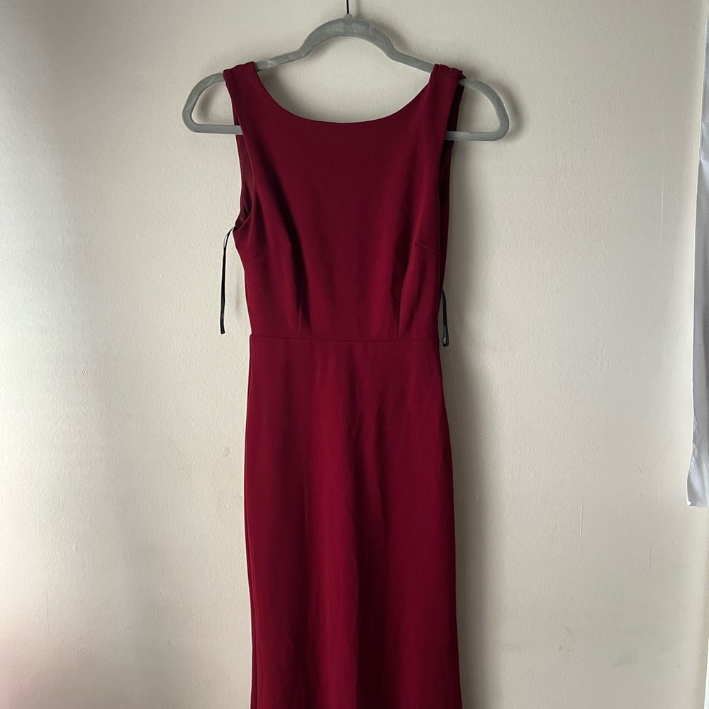 Maroon cocktail dress with hang back